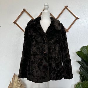 Vintage Brown Faux Fur Fashion Jacket
